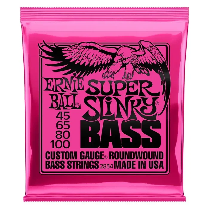 Ernieball Slinky Super 45-100 Jeu de cordes pour basse électrique