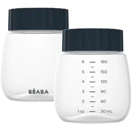 Beaba Lot de 2 bouteilles de recueil et conservation pour lait maternel 180 ml, pour tire-laits simple et double