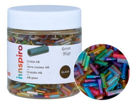 Innspiro Perles de rocaille cylindriques aurora boreale 95g