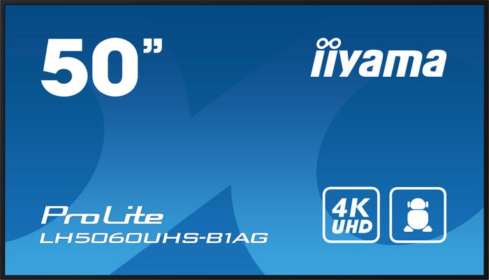 iiyama 50" 3840x2160 UHD Écran IPS, 500cd/m², Haut-parleurs 2x10W, 3x HDMI, USB 2.0 x2, WiFi, LAN, Android 11, 24/7, VESA 400x300 iiyama 50" 3840x2160 UHD Écran IPS, 500cd/m², Haut-parleurs 2x10W, 3x HDMI, USB 2.0 x2, WiFi, LAN, Android 11, 24/7, VESA 400x300