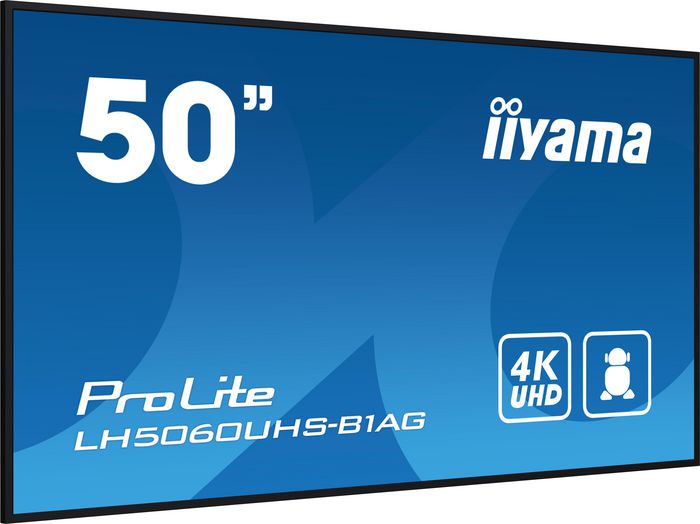 iiyama 50" 3840x2160 UHD Écran IPS, 500cd/m², Haut-parleurs 2x10W, 3x HDMI, USB 2.0 x2, WiFi, LAN, Android 11, 24/7, VESA 400x300 iiyama 50" 3840x2160 UHD Écran IPS, 500cd/m², Haut-parleurs 2x10W, 3x HDMI, USB 2.0 x2, WiFi, LAN, Android 11, 24/7, VESA 400x300