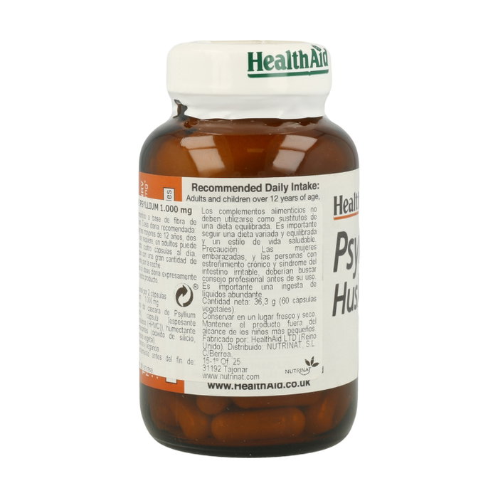 HEALTHAID Fibres de tégument de Psyllium 60 capsules végétales