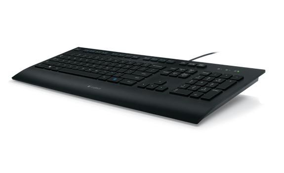 Logitech Clavier USB K280e avec repose-poignet, profil bas et silencieux, résistant aux éclaboussures, noir, disposition Nordic Logitech Clavier USB K280e avec repose-poignet, profil bas et silencieux, résistant aux éclaboussures, noir, disposition Nordic
