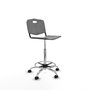 Tabouret Taburete Robledo Pivotant Chlorure de polyvinyle Gris clair Structure chromée Sans accoudoirs Sans appui-tête Roulettes pour moquette
