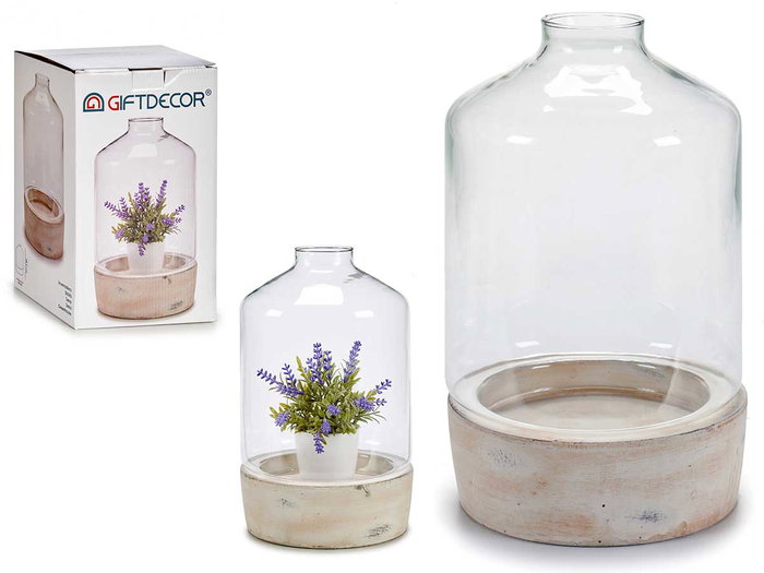 Giftdecor Serre en Verre avec Base en Pierre 18x29x18 cm Transparent et Pierre (Set de 4) Giftdecor Serre en Verre avec Base en Pierre 18x29x18 cm Transparent et Pierre (Set de 4)