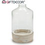 Giftdecor Serre en Verre avec Base en Pierre 18x29x18 cm Transparent et Pierre (Set de 4)