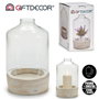 Giftdecor Serre en Verre avec Base en Pierre 18x29x18 cm Transparent et Pierre (Set de 4)