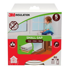 3M Burlete d'isolation classique blanc, 6 m, pour interstices de 1-3 mm