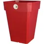RIVIERA - Soleilla - Pot de fleurs carré en plastique rouge - 49 x 49 x 50 cm (H) - 65 Litres