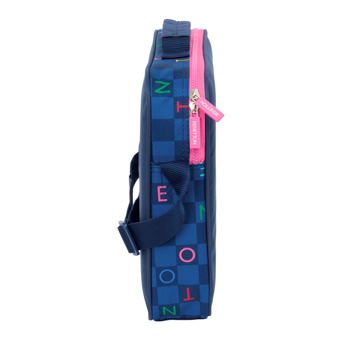 Cartable Benetton Damero Blue marine 38 x 28 x 6 cm