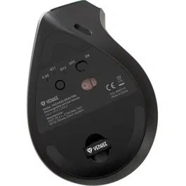 YENKEE YMS 5040 Souris sans fil ergonomique verticale avec connectivité 2.4 GHz et Bluetooth, 3200 DPI, commutateurs silencieux, batterie rechargeable 500 mAh pour usage bureau