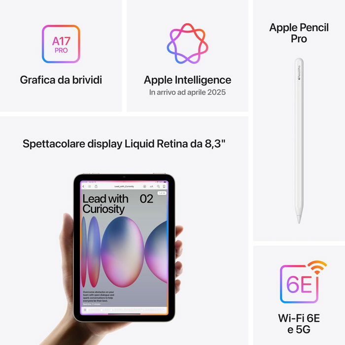 Tablette Apple iPad Mini 7 8,3" Hexa Core 8 GB RAM 256 GB Gris