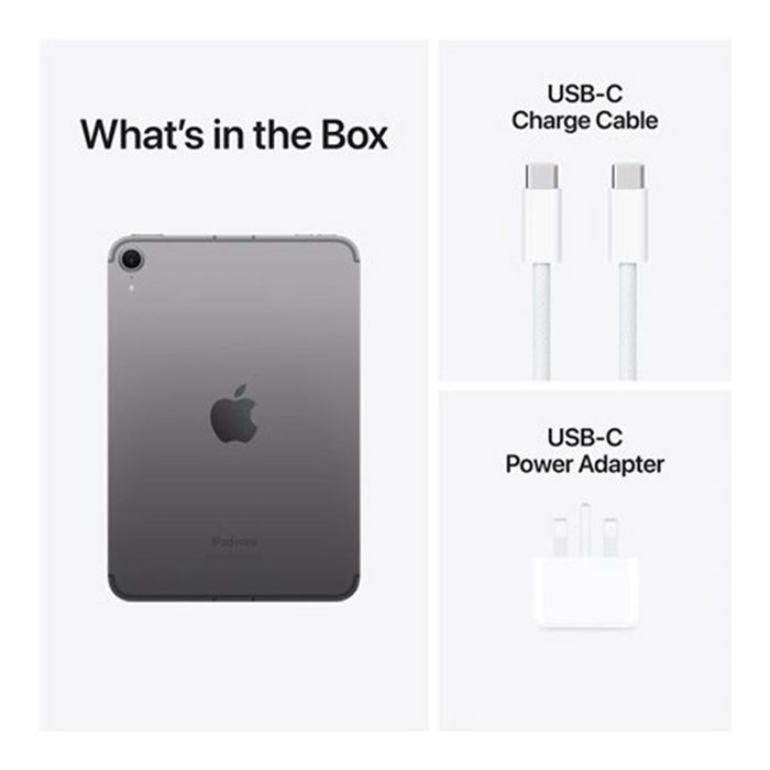 Apple iPad Mini 7e génération (A17 Pro) 256 Go, Wi-Fi + 5G, 8,3 pouces, Gris Sidéral, 2024