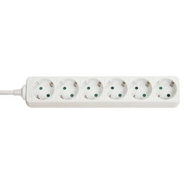 Lindy - Multiprise 6 prises Schuko avec protection enfant, câble 1.4m H05VV-F 3G1.5mm², 250V/3500W, blanc