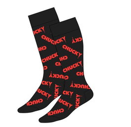 Cerdá Chaussettes Chucky avec Design Chucky pour Adulte - Noir - Taille 38/45 (Pointures 35-45)