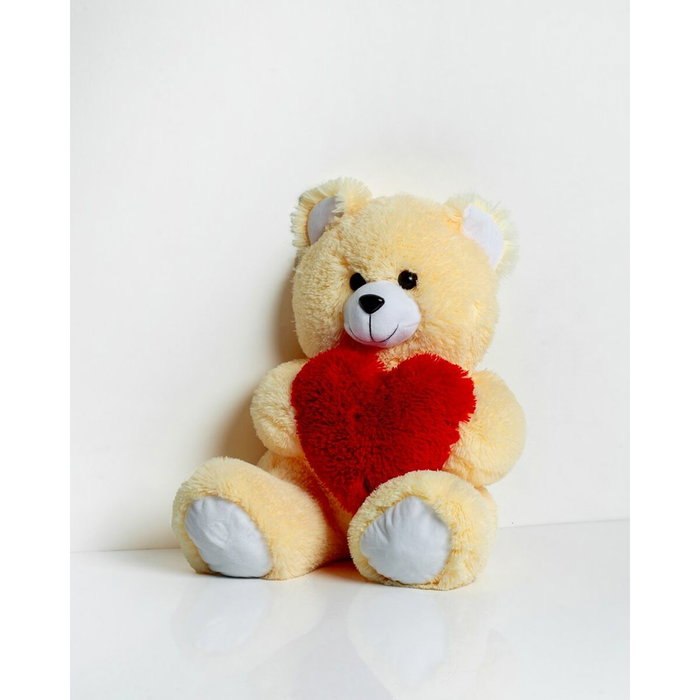 GO GIFT Ours en peluche FRANK 50 CR Crème avec design cœur