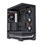 Einarex PRISMA S800 RGB Black EXCS-PR-800R-B Boîtier PC Gaming ATX Midi Tower avec 4 Ventilateurs RGB et Panneau en Verre Trempé