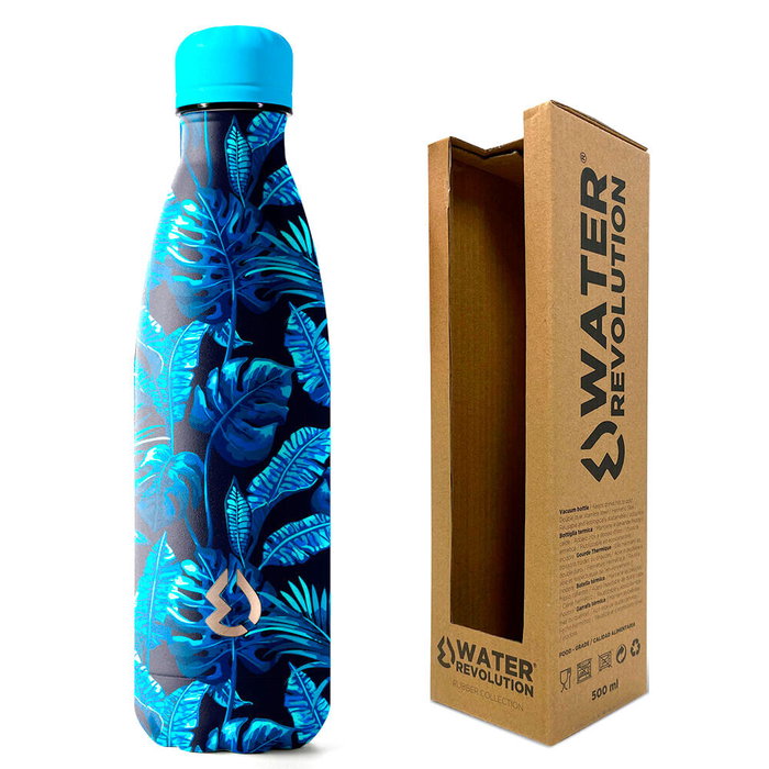 WATER REVOLUTION Botelle thermos 500 ml tropical acier inoxydable, isolation sous vide sans BPA, maintient le froid 24h et le chaud 12h, anti-fuites WATER REVOLUTION Botelle thermos 500 ml tropical acier inoxydable, isolation sous vide sans BPA, maintient le froid 24h et le chaud 12h, anti-fuites