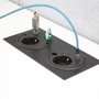 Forming Function Powerdot - Prises électriques et passages de câbles pour bureau, 1 prise et 4 passages de câbles, installation encastrée facile
