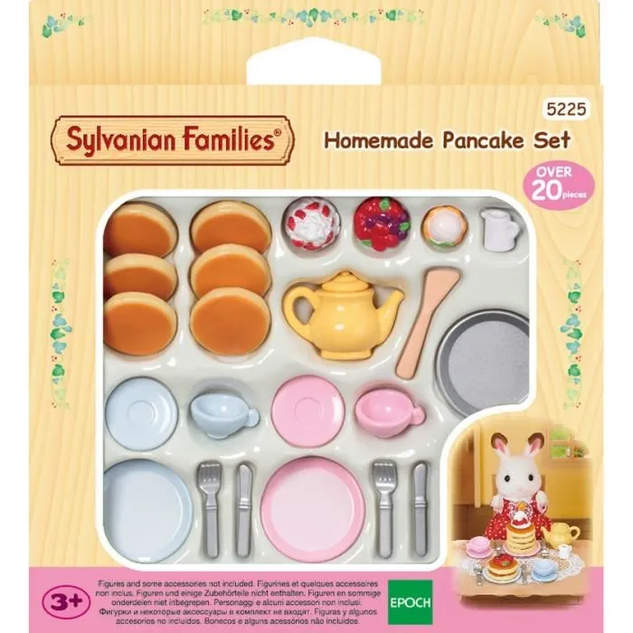 Sylvanian Families - Set de Goûter Pancake - Accessoires de Cuisine pour Enfants avec Poêle, Théière, Vaisselle et Accessoires - Dès 3 Ans