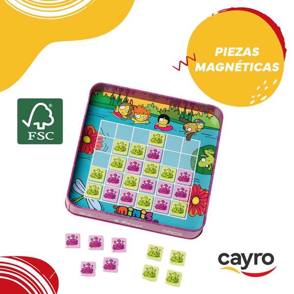 Cayro Jeu 4 en ligne Frogs en bois avec boîte métallique - 8 pièces pour 2 joueurs - 19x19x3,5 cm - Version multilingue (français inclus) Cayro Jeu 4 en ligne Frogs en bois avec boîte métallique - 8 pièces pour 2 joueurs - 19x19x3,5 cm - Version multilingue (français inclus)