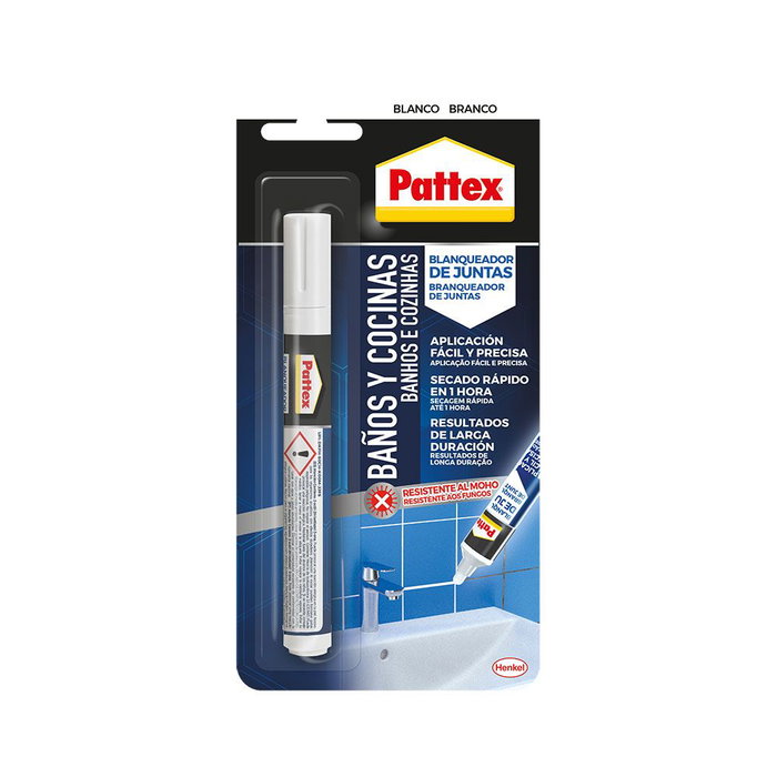 Pattex 2852405 Blanchisseur pour joints 7 ml - Rénovation facile des joints de carrelage Pattex 2852405 Blanchisseur pour joints 7 ml - Rénovation facile des joints de carrelage