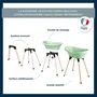Thermobaby Kit baignoire bébé VASCO 76,5x50x104,5 cm vert céladon avec pied bois pliable et tuyau vidange