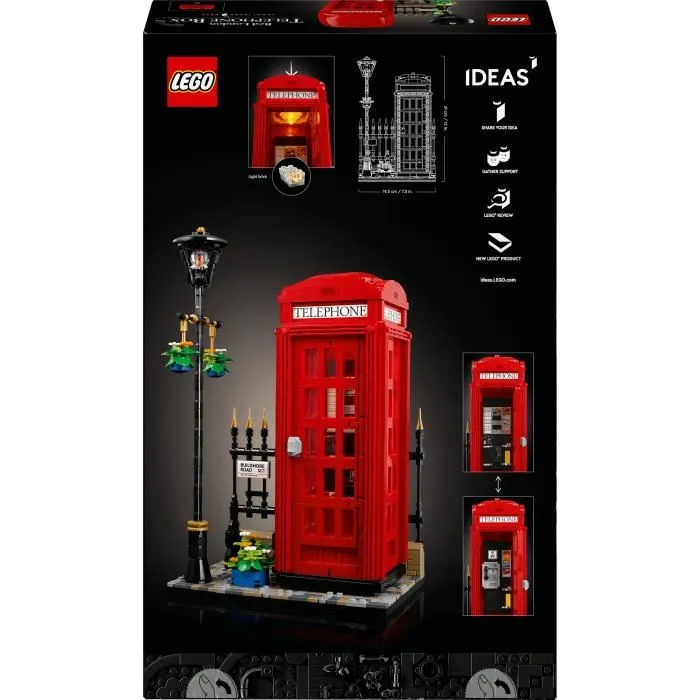 LEGO Ideas 21347 Cabine Téléphonique de Londres Décoration pour Anglophiles