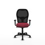 Chaise Alocén Synchro 3 positions tissu Bordeaux Maille Noir Structure polyamide noire Accoudoir 1D Sans appui-tête Roulettes en nylon 50 mm
