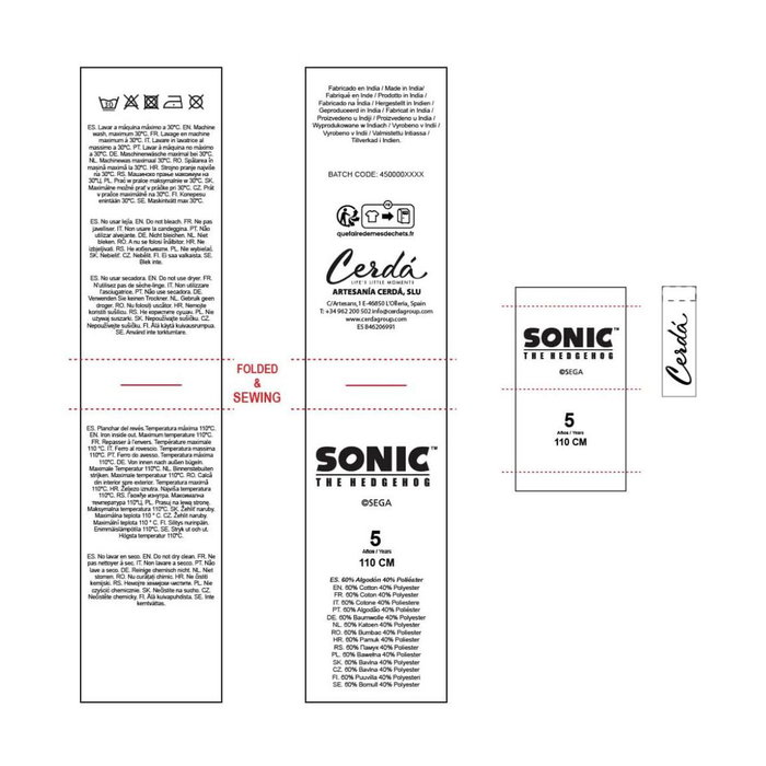 Sweat-shirt Enfant Sonic Bleu foncé