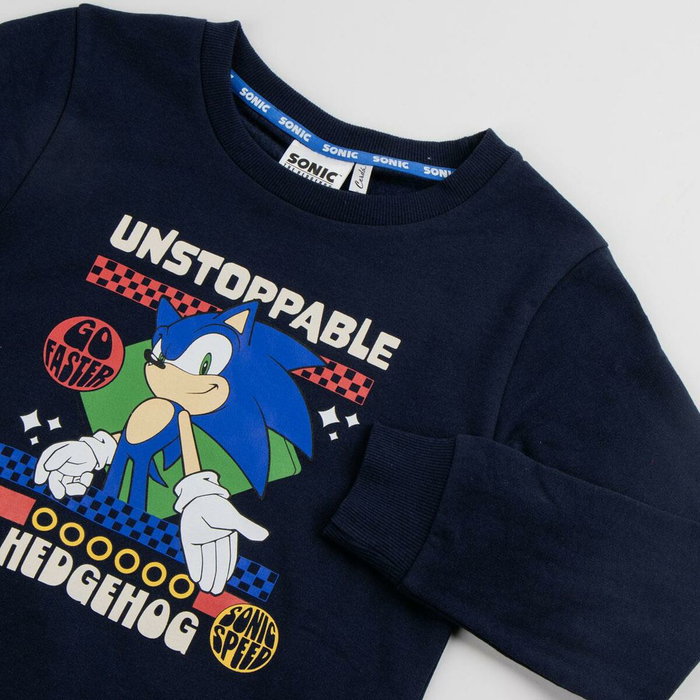 Cerda Sweat-shirt en coton brossé Sonic, âge 12 ans - Couleur Dark Blue