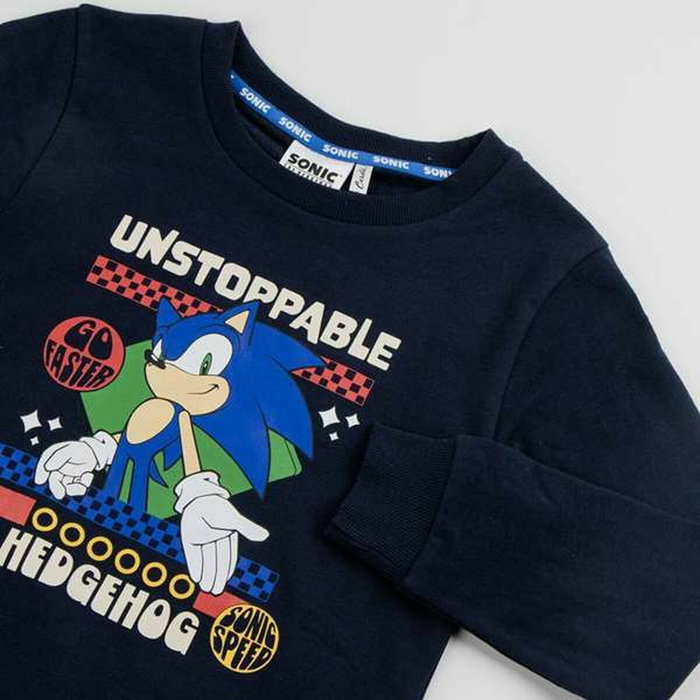 Cerda Sweat-shirt en coton brossé Sonic, âge 12 ans - Couleur Dark Blue