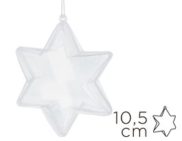 Innspiro Pack de 12 étoiles à 6 pointes en plastique transparent 10,5 cm
