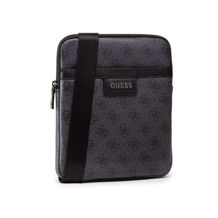 Guess Sac bandoulière Vezzola en textile noir pour femme - 19 x 24 x 2 cm Guess Sac bandoulière Vezzola en textile noir pour femme - 19 x 24 x 2 cm