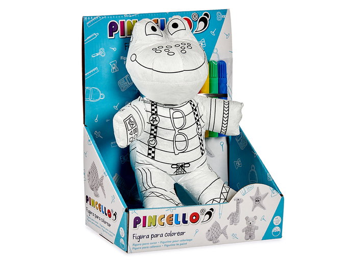 Pincello Peluche Rana à Peindre avec Feutre 18 x 10 x 24 cm (Set de 8)