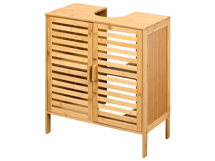 BERILO Meuble lavabo 2 portes en Bambou