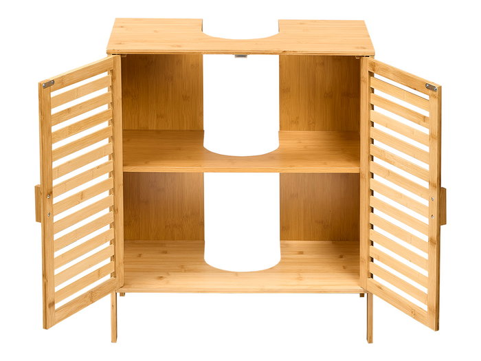 BERILO Meuble lavabo 2 portes en Bambou