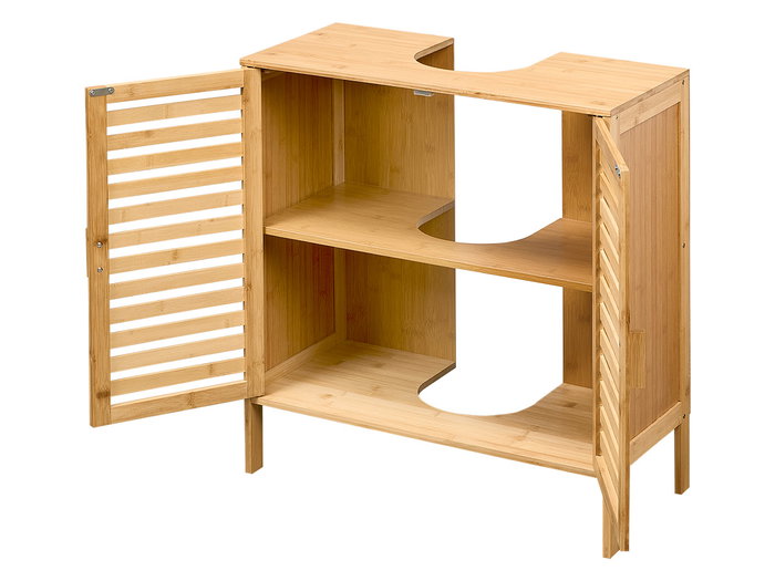 BERILO Meuble lavabo 2 portes en Bambou