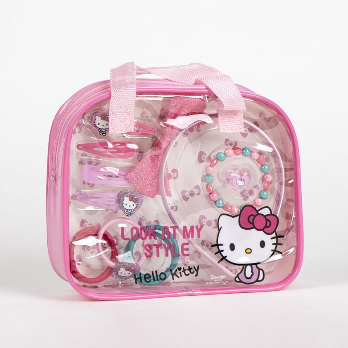 Hello Kitty Blister d'accessoires de beauté (Kit d'ustensiles de maquillage et de manucure pour enfants, rose et blanc)