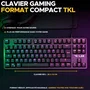 The G-Lab KEYZ PLATI - Clavier Gamer Mécanique TKL Format Compact - Switches Outemu Rouge Low Profile - Rétroéclairage RGB Personnalisable - Noir