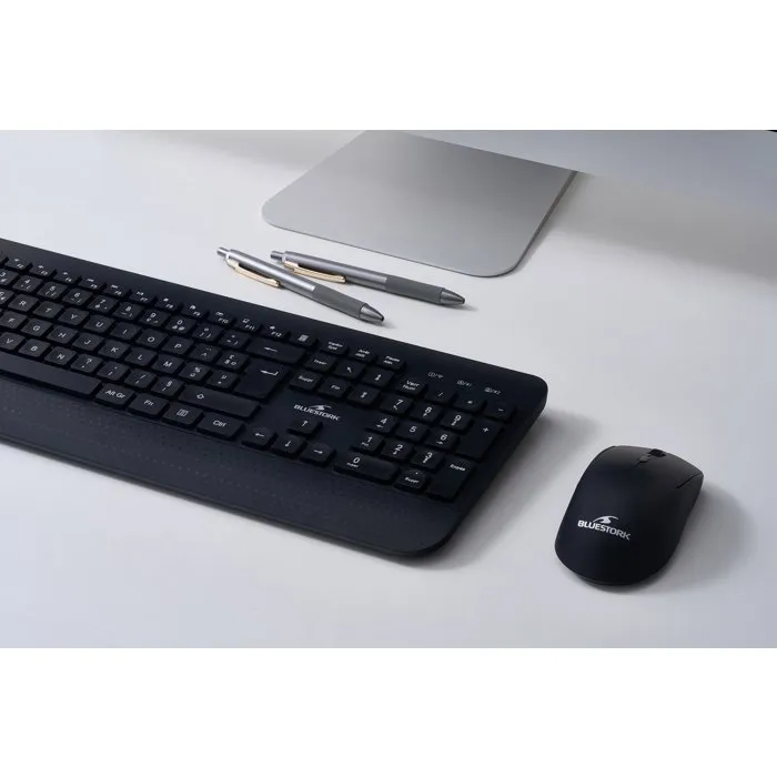 Bluestork Pack Office R2 - Clavier AZERTY et Souris 3200 DPI - Noir