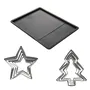 Zenker Ensemble Pâtisserie de Noël : Plaque Extensible Téflon Four 37-52 cm avec 10 Emporte-pièces Sapins et Étoiles 5 Tailles - Réf. Ensemble ZENKER