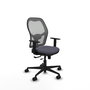Chaise Jorquera Synchrone/Traslack tissu Gris foncé Maille Gris Base en nylon noir Accoudoir 1D Sans appui-tête Roulettes 65mm nylon