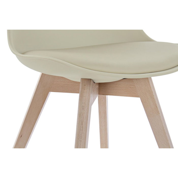 Chaise DKD Home Decor Beige Naturel Mousse polypropylène Bois de hêtre Polyuréthane 48 x 54 x 82 cm 48 x 55 x 83 cm