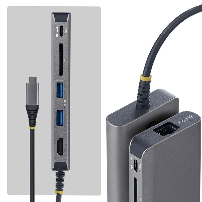 StarTech.com 177B-USBC-MULTIPORT Station d'accueil USB-C 6 en 1 - HDMI 4K, Ethernet 2,5G, USB-A, SD