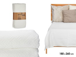 GIFTDECOR Couette Géométrique Blanche 180x260cm