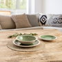 Quid Assiette Plate Calypso en Céramique Verte 27 cm (12 Unités)