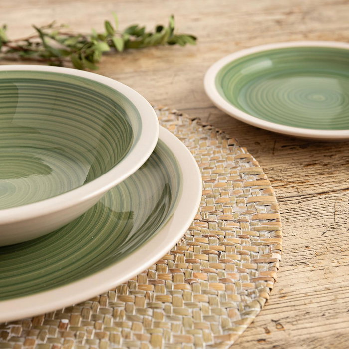 Quid Assiette Plate Calypso en Céramique Verte 27 cm (12 Unités)