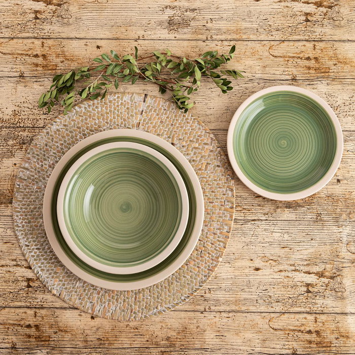 Quid Assiette Plate Calypso en Céramique Verte 27 cm (12 Unités)