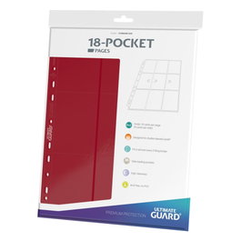Ultimate Guard 18-Pocket Pages Side-Loading - Rouge - 10 unités